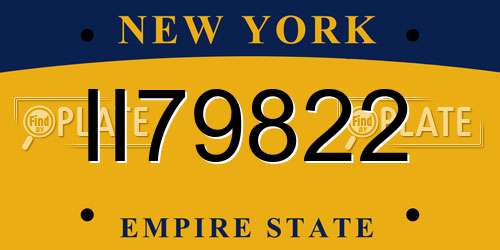II79822 New York License Plate