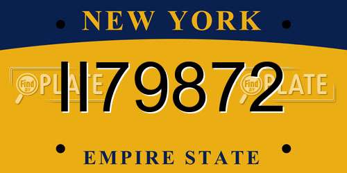 II79872 New York License Plate