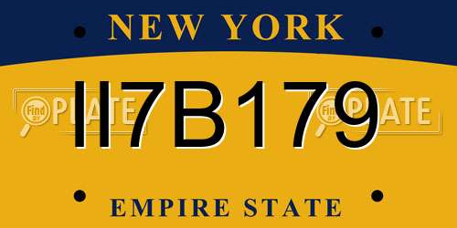 II7B179 New York License Plate