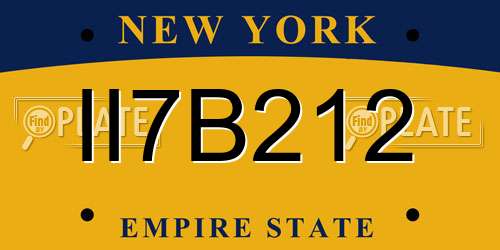 II7B212 New York License Plate