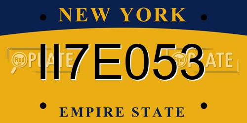 II7E053 New York License Plate