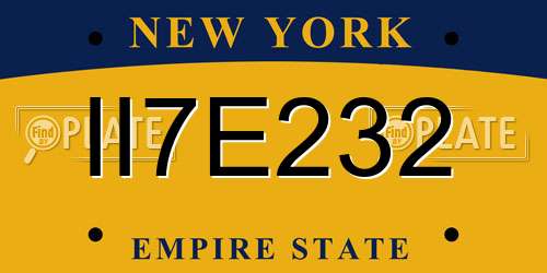 II7E232 New York License Plate