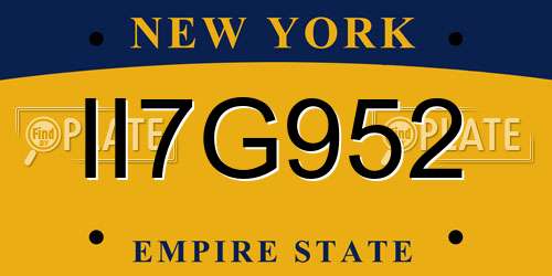 II7G952 New York License Plate