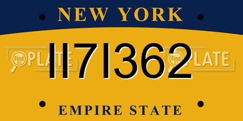 II7I362 New York License Plate