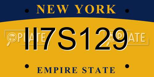 II7S129 New York License Plate