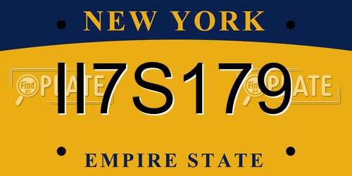 II7S179 New York License Plate