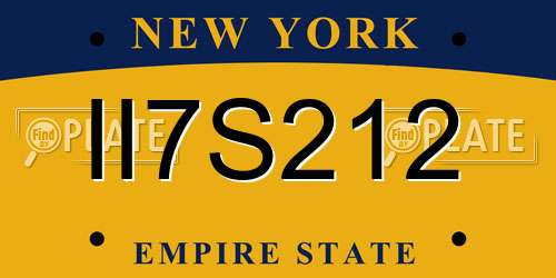 II7S212 New York License Plate