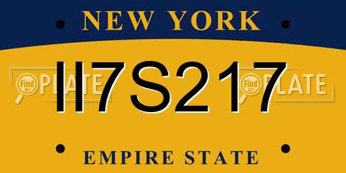 II7S217 New York License Plate