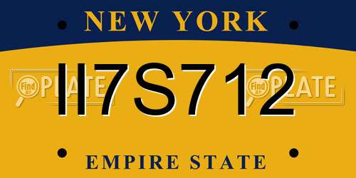 II7S712 New York License Plate