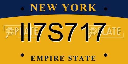 II7S717 New York License Plate