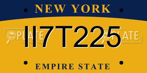 II7T225 New York License Plate