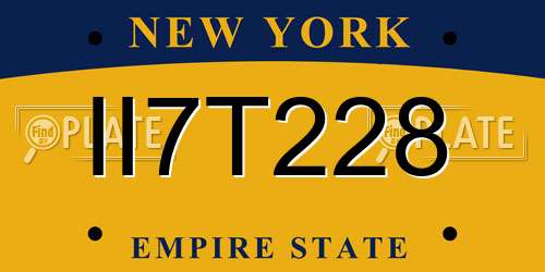 II7T228 New York License Plate