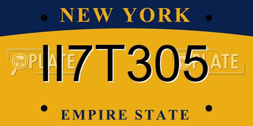 II7T305 New York License Plate