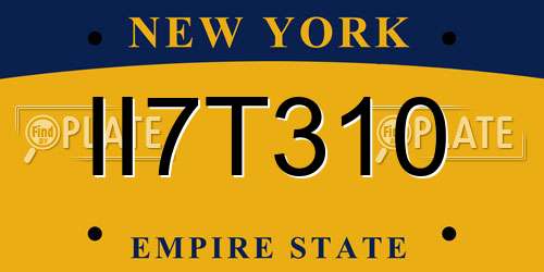 II7T310 New York License Plate