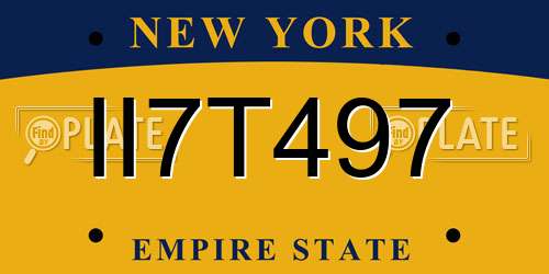 II7T497 New York License Plate