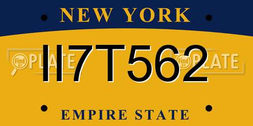II7T562 New York License Plate
