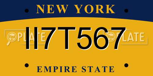 II7T567 New York License Plate