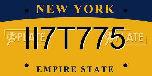II7T775 New York License Plate