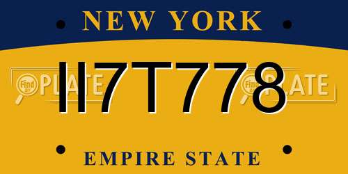 II7T778 New York License Plate