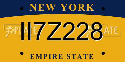 II7Z228 New York License Plate
