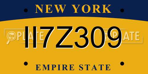 II7Z309 New York License Plate