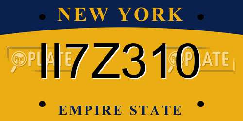 II7Z310 New York License Plate