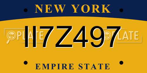 II7Z497 New York License Plate