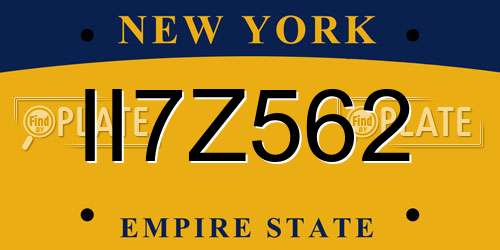 II7Z562 New York License Plate