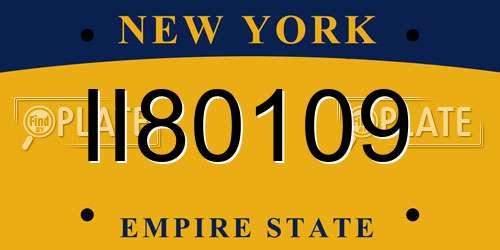 II80109 New York License Plate