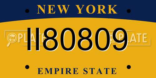 II80809 New York License Plate