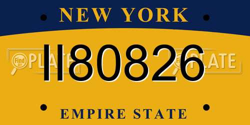 II80826 New York License Plate