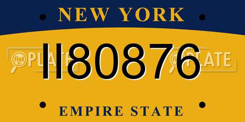 II80876 New York License Plate