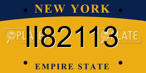 II82113 New York License Plate