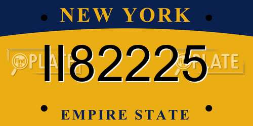 II82225 New York License Plate