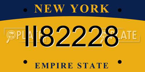II82228 New York License Plate