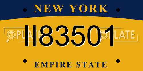 II83501 New York License Plate