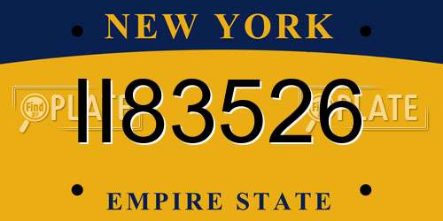 II83526 New York License Plate