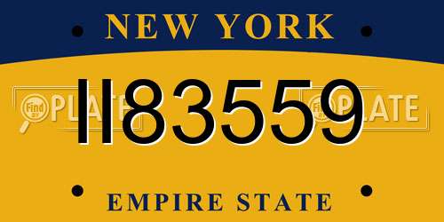 II83559 New York License Plate