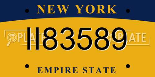 II83589 New York License Plate
