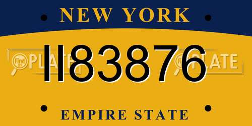 II83876 New York License Plate