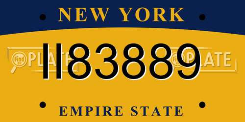 II83889 New York License Plate