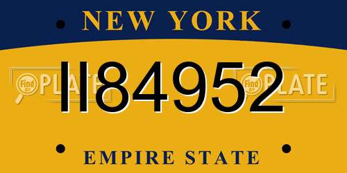 II84952 New York License Plate