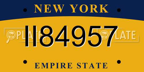 II84957 New York License Plate