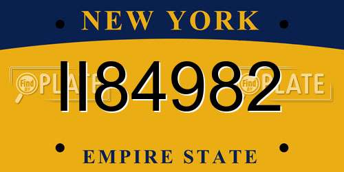 II84982 New York License Plate