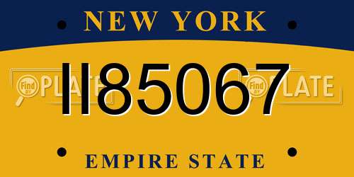 II85067 New York License Plate