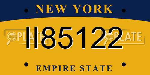 II85122 New York License Plate