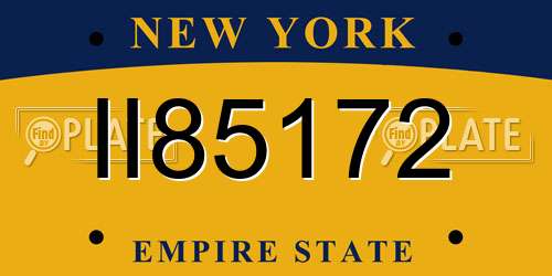 II85172 New York License Plate