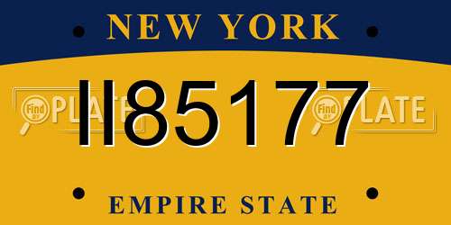 II85177 New York License Plate