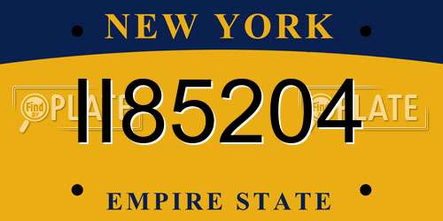 II85204 New York License Plate