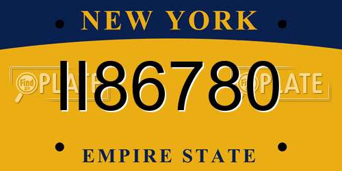 II86780 New York License Plate